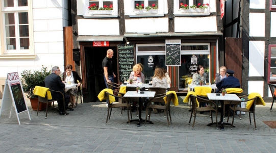 Draußen sitzen in der Soester Innenstadt